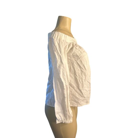 Women S L'Academie Los Angeles White Off-Shoulder Blouse Shirt Top - Picture 6 of 7